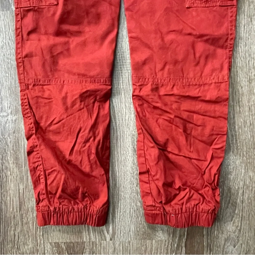 Boden Red Elastic Drawstring Waist Cargo Pants Joggers 9Y Cotton